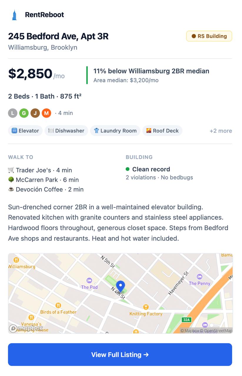 New listing email alert